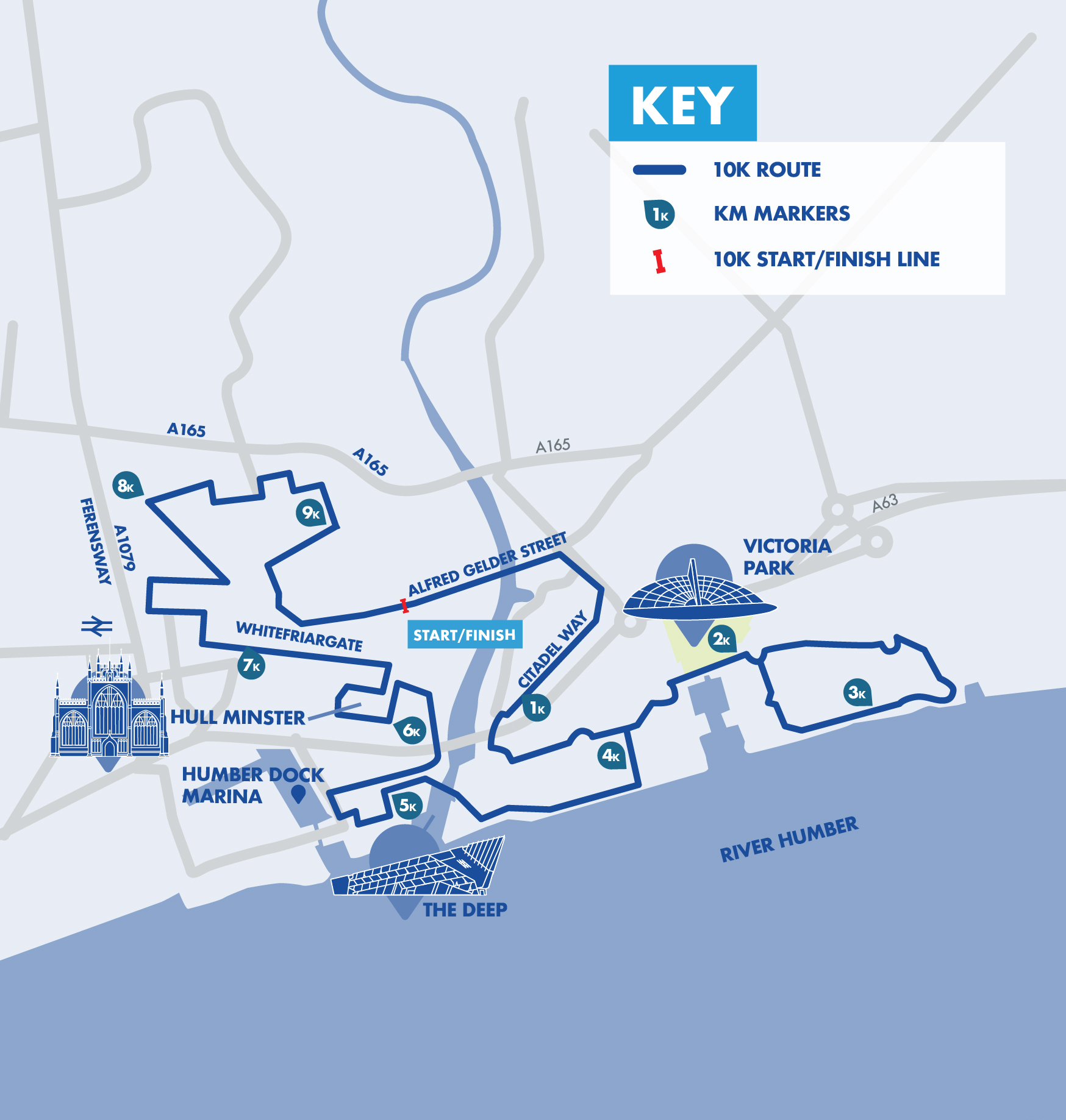 2024 Hull 10k Route Map 